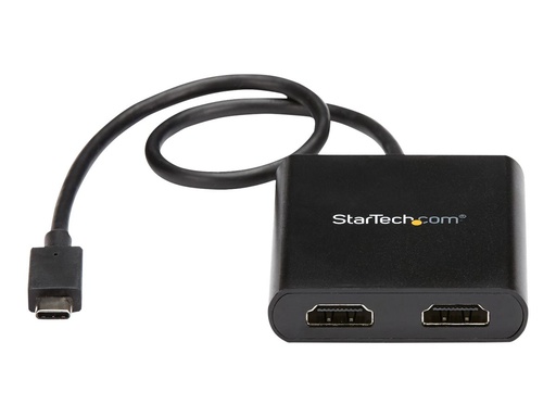 [MSTCDP122HD] StarTech.com 2-Port USB-C auf HDMI Adapter, MST Hub, 4K 30Hz/1080p 60Hz - Adapterkabel - USB-C männlich zu HDMI weiblich - Schwarz - 4K30Hz (3840 x 2160)