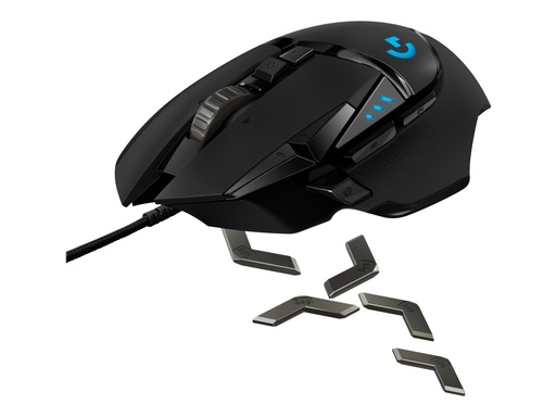 [910-005568] Logitech Gaming Mouse G502 (Hero) - Maus - optisch - 11 Tasten - kabellos, kabelgebunden - 2.4 GHz - kabelloser Empfänger (USB)