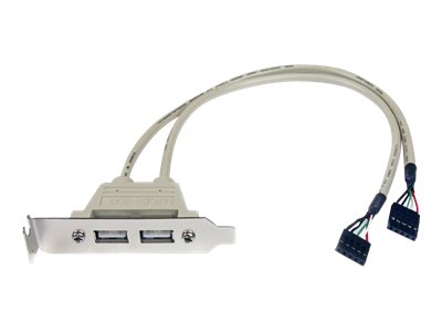 [USBPLATELP] StarTech.com 2 Port USB 2.0 Low Profile Slotblech - Buchse - USB-Konsole - USB (W)