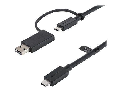[USBCCADP] StarTech.com 1m USB-C Kabel mit USB-A Adapter Dongle - Hybrid 2-in-1 USB-C Kabel mit USB-A - USB-C auf USB-C (10Gbit/s - 100W PD)
