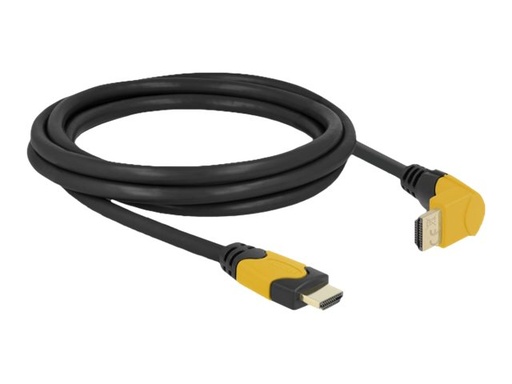 [86989] Delock High Speed - HDMI-Kabel - HDMI männlich gerade zu HDMI männlich nach oben angewinkelt - 2 m - Schwarz - Dolby DTS-HD Master Audio-Unterstützung, Dolby TrueHD-Unterstützung, unterstützt 21:9 Kinoformat, unterstützt 8K 60 Hz (7680 x 4320)