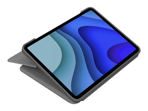 [920-009745] Logitech Folio Touch - Tastatur und Foliohülle - mit Trackpad - hinterleuchtet - Apple Smart connector - QWERTZ - Deutsch - Graphite - für Apple 11-inch iPad Pro (1. Generation, 2. Generation)