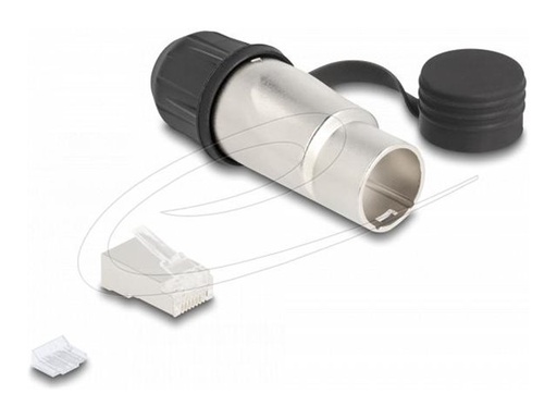 [67056] Delock Gehäuse mit modularen Einsätzen - Cat 6a, zur Selbstmontage, mit robustem Kabelsteckergehäuse und Schutzkappe