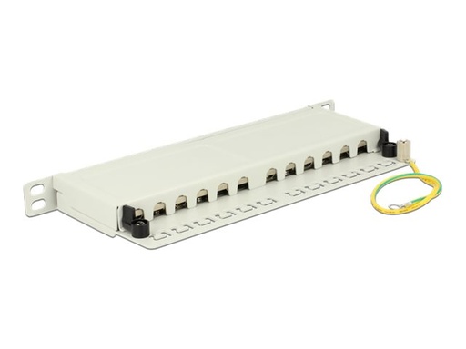 [43311] Delock Patch Panel - CAT 6a - RJ-45 X 12 - Hellgrau, RAL 7035 - 0.5U - 25.4 cm (10")