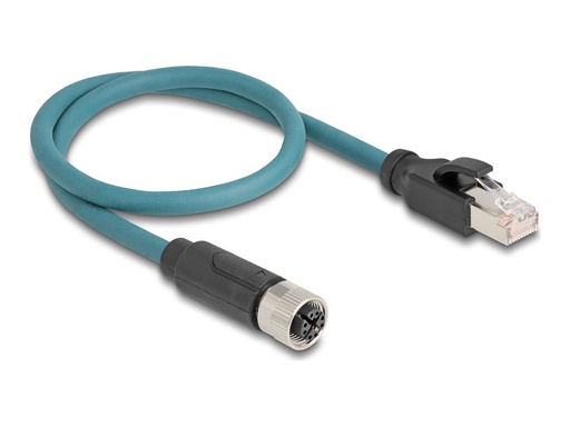 [60076] Delock Netzwerkkabel - 8-polig M12 (W) zu RJ-45 (M)