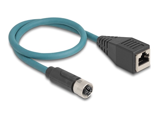 [60070] Delock Netzwerkkabel - 8-polig M12 (W) zu RJ-45 (W)