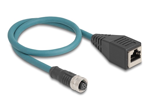 [60068] Delock Netzwerkkabel - 8-polig M12 (W) zu RJ-45 (W)