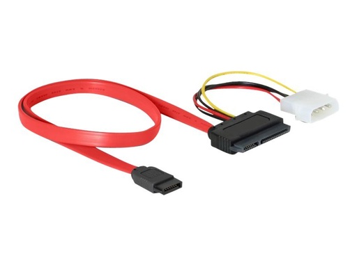 [84230] Delock SATA All-in-One cable - SATA-Kabel - Serial ATA 150/300 - interne Stromversorgung, 4-polig, SATA zu SATA Combo (W)