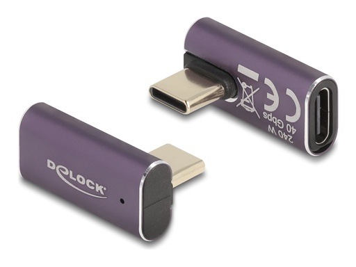 [60288] Delock USB-Adapter - 24 pin USB-C (M) links/rechts abgewinkelt zu 24 pin USB-C (W)