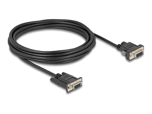 [88219] Delock Kabel seriell - DB-9 (W) zu DB-9, Gleichstromstecker 5,5 x 2,1 mm (W)