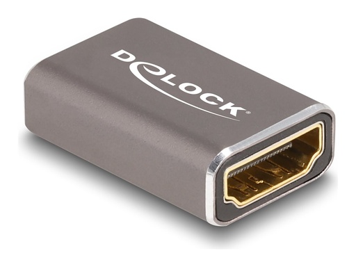 [60078] Delock Hohe Geschwindigkeit - HDMI-Adapter mit Ethernet - HDMI weiblich zu HDMI weiblich - Grau - 8K60Hz (7680 x 4320)
