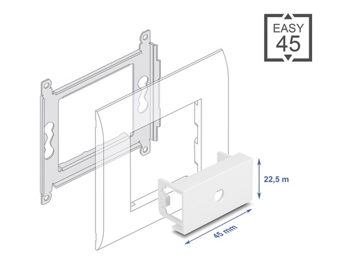 [81430] Delock Easy 45 - Einrastmodul - 1 Modul - weiß