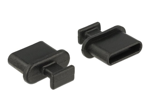 [64013] Delock Dust Cover for USB Type-C Female - Schutzumschlag - Schwarz (Packung mit 10)