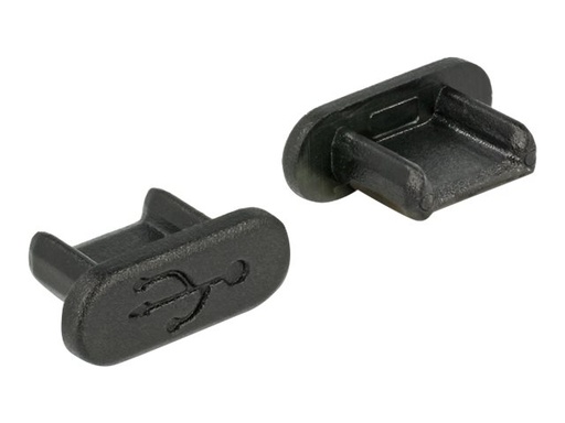 [64007] Delock Dust Cover for USB 2.0 Micro-B Female - Schutzumschlag - Schwarz (Packung mit 10 Stück)