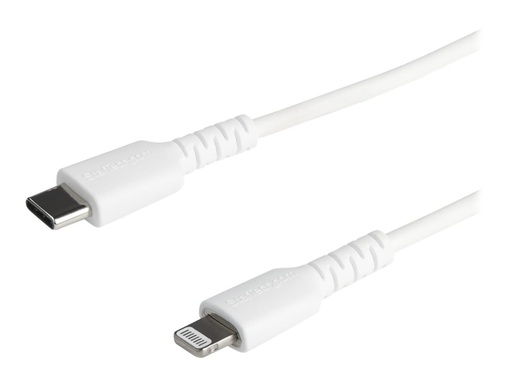 [RUSBCLTMM1MW] StarTech.com 1m USB-C auf Lightning-Kabel - Hochbelastbare, robuste Aramidfaser - USB Typ-C auf Lightningkabel - Lade-/Synchronisationskabel - Apple MFi-zertifiziert iPad/iPhone 12 - Weiß (RUSBCLTMM1MW)