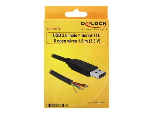 [83117] Delock Converter USB 2.0 > Serial-TTL 6 open wires (3.3 V)