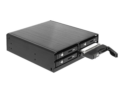 [47220] Delock 5.25" Mobile Rack for 4 x 2.5" SATA HDD / SSD - Gehäuse für Speicherlaufwerke mit Lüfter - 2.5" (6.4 cm)