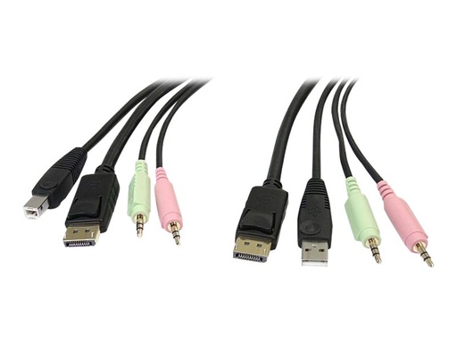 [DP4N1USB6] StarTech.com 1,8m 4-in-1 USB DisplayPort KVM-Switch Kabel mit Audio und Mikrofon - Video- / USB- / Audio-Kabel - USB, mini-phone stereo 3.5 mm, DisplayPort (M)