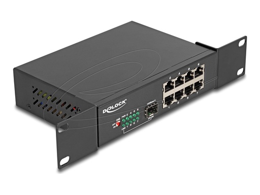 [88064] Delock Switch - 10" - 8 x 10/100/1000 + 1 x Gigabit SFP (Uplink)