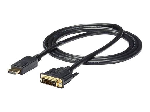 [DP2DVI2MM6] StarTech.com StarTech DisplayPort to DVI Cable - 6ft / 2m - 1920 x 1200 - M/M – DP to DVI Adapter Cable – Passive DisplayPort Monitor Cable (DP2DVI2MM6)