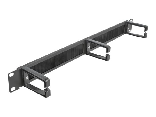 [66488] Delock Cable Management Brush Strip with 3 hooks - Kabelführungspanel mit Bürste - Schwarz - 1U - 48.3 cm (19")