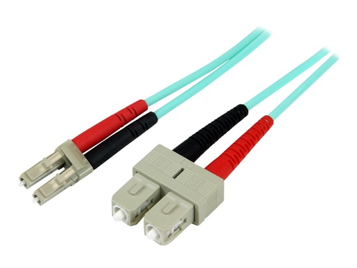 [A50FBLCSC2] StarTech.com 2m Fiber Optic Cable - 10 Gb Aqua - Multimode Duplex 50/125 - LSZH - LC/SC - OM3 - LC to SC Fiber Patch Cable (A50FBLCSC2)