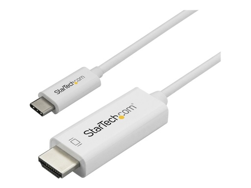 [CDP2HD1MWNL] StarTech.com Startech 3ft (1m) USB C to HDMI Cable, 4K 60Hz USB Type C to HDMI 2.0 Video Adapter Cable, Thunderbolt 3 Compatible, Laptop to HDMI Monitor/Display, DP 1.2 Alt Mode HBR2 Cable, White - 4K USB-C Video Cable (CDP2HD1MWNL)
