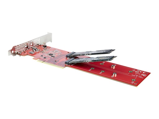 [DUAL-M2-PCIE-CARD-B] StarTech.com Dual M 2 PCIe AdapterKarte, PCIe x8/ x16 auf Dual AHCI oder NVMe M.2 SSDs, PCI Express 4.0, 7,8GB/s pro Laufwerk, Bifurkation Erforderlich - Windows/Linux Kompatibel (DUAL-M2-PCIE-CARD-B)