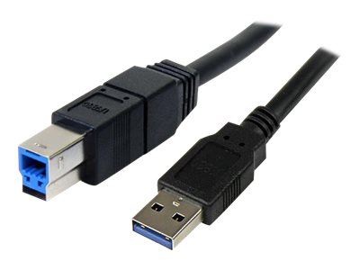 [USB3SAB3MBK] StarTech.com 3m schwarzes SuperSpeed USB 3.0 A auf B Kabel - St/St - USB 3.0 Anschlusskabel - USB-Kabel - USB Type B (M)