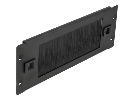 [66345] Delock Kabelabdeckung mit Bürsten - Rack montierbar - Schwarz - 2U - 25.4 cm (10")