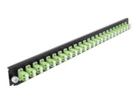 [43362] Delock Rack-Montageblech für Glasfaser-Spleißbox - Vorderseite - LC MM X 24 - hellgrün - 1U - 48.3 cm (19")