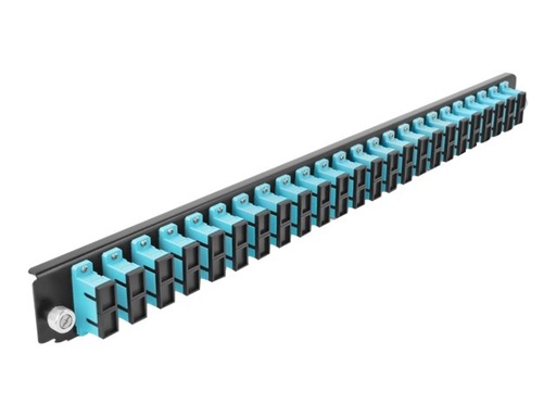 [43366] Delock Glasfaser-Spleißboxpaneel - Vorderseite - SC SM X 48 - Schwarz, Aquamarin - 1U - 48.3 cm (19")