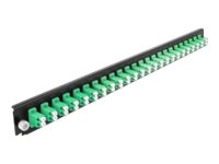 [43358] Delock Rack-Montageblech für Glasfaser-Spleißbox - Vorderseite - LC SM X 24 - grün - 1U - 48.3 cm (19")