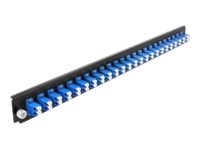 [43357] Delock Rack-Montageblech für Glasfaser-Spleißbox - Vorderseite - LC SM X 24 - Blau - 1U - 48.3 cm (19")