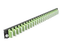 [43374] Delock Rack-Montageblech für Glasfaser-Spleißbox - Vorderseite - LC MM X 24 - hellgrün - 1U - 48.3 cm (19")