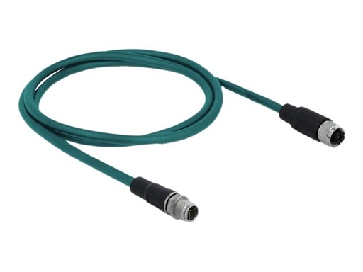 [85421] Delock Patch-Kabel - 8 pin M12-X (M) zu 8 pin M12-X (W)