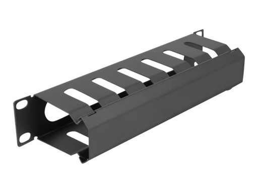 [66843] Delock Verlegetafel für Rack-Kabelmanagement - mit Öffnung - Schwarz - 1U - 25.4 cm (10")