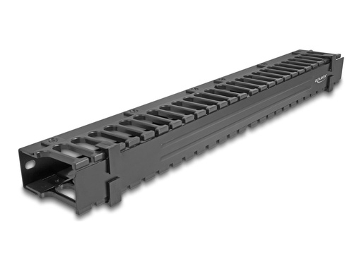 [67022] Delock Kabelführungsplatte für Schaltschrank - 3 Öffnungen - Schwarz - 1U - 48.3 cm (19")