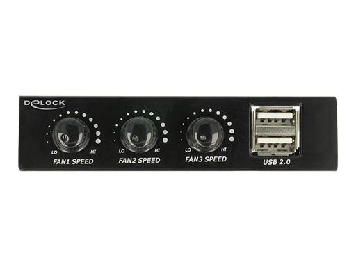 [62714] Delock 3.5" Front Panel > 2 x USB 2.0 and fan
