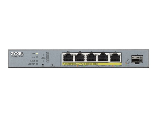 [GS1350-6HP-EU0101F] ZyXEL GS1350-6HP - Switch - Smart - 5 x 10/100/1000 (PoE+)