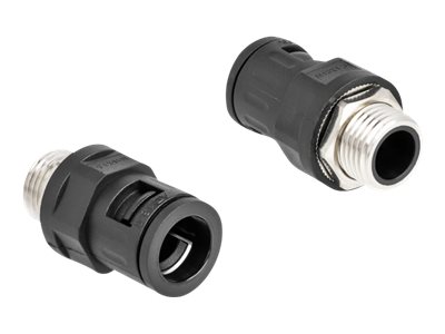 [60453] Delock Schlauchverschraubung - mit Messing-Außengewinde M16 - Schwarz (Packung mit 2)