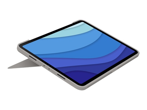 [920-010256] Logitech Combo Touch - Tastatur und Foliohülle - mit Trackpad - hintergrundbeleuchtet - Apple Smart connector - QWERTY - US International - Sand - für Apple 11-inch iPad Pro (1. Generation, 2. Generation, 3. Generation)