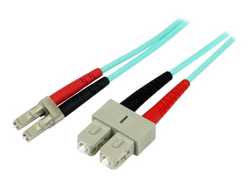 [A50FBLCSC1] StarTech.com 1m Fiber Optic Cable - 10 Gb Aqua - Multimode Duplex 50/125 - LSZH - LC/SC - OM3 - LC to SC Fiber Patch Cable - Patch-Kabel - LC Multi-Mode (M)