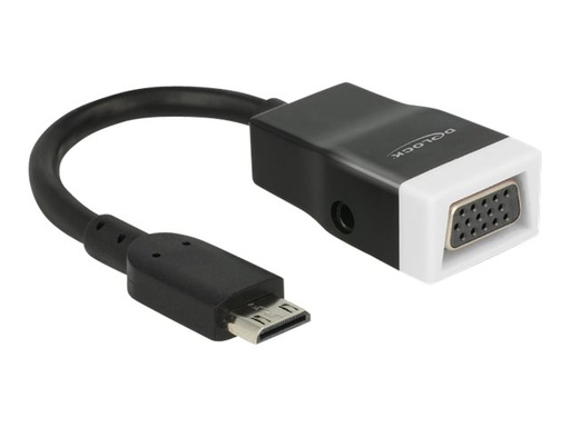 [65588] Delock Video- / Audio-Adapter - 19 pin mini HDMI Type C männlich zu HD-15 (VGA)