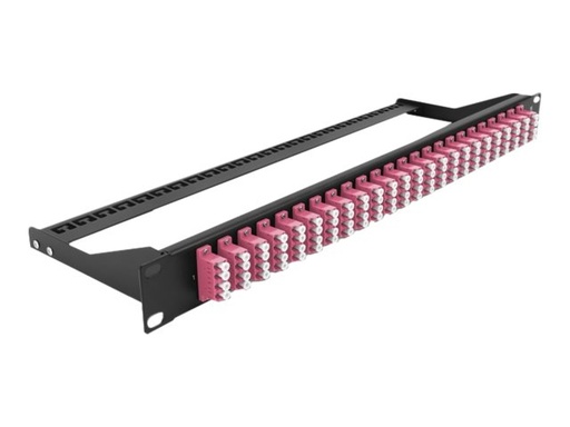 [43403] Delock Patch Panel - Rack montierbar - LC Quad MM x 24 - Schwarz, violett - 1U - 48.3 cm (19")