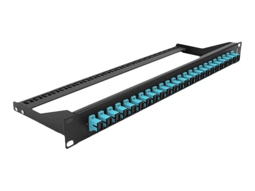 [43383] Delock Patch Panel - Rack montierbar - SC MM X 24 - Schwarz, Aquamarin - 1U - 48.3 cm (19")