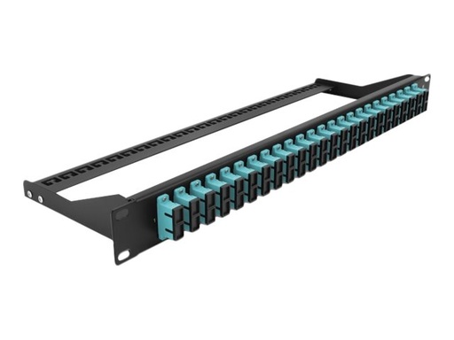 [43395] Delock Patch Panel - Rack montierbar - SC Duplex MM X 24 - Schwarz, Aquamarin - 1U - 48.3 cm (19")