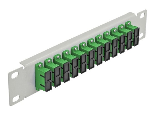 [66792] Delock Patch Panel - Rack montierbar - SC Duplex SM X 12 - Grau, grün - 1U - 25.4 cm (10")