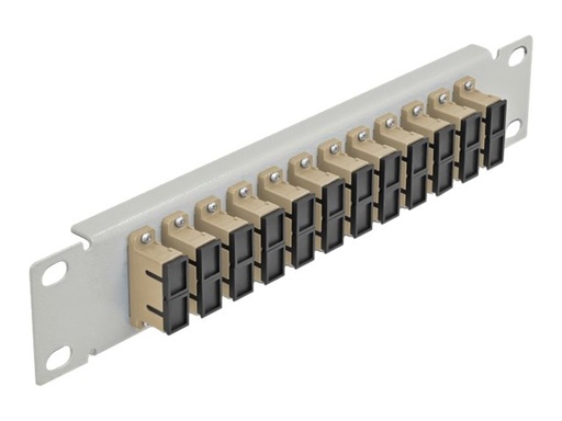 [66793] Delock Patch Panel - Rack montierbar - SC Duplex MM X 12 - Grau, beige - 1U - 25.4 cm (10")