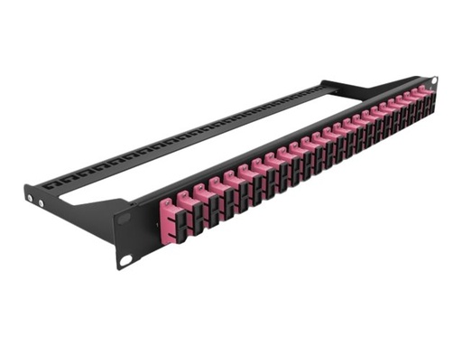 [43396] Delock Patch Panel - Rack montierbar - SC Duplex MM X 24 - Schwarz, violett - 1U - 48.3 cm (19")